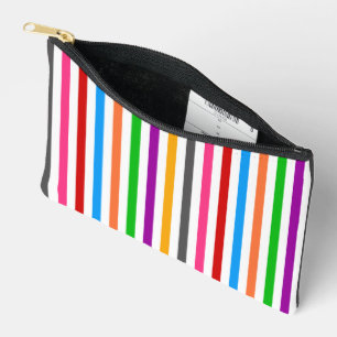 Farbenfrohe Regenbogenstreifen-Linien-Design - Wei Zubehörtasche