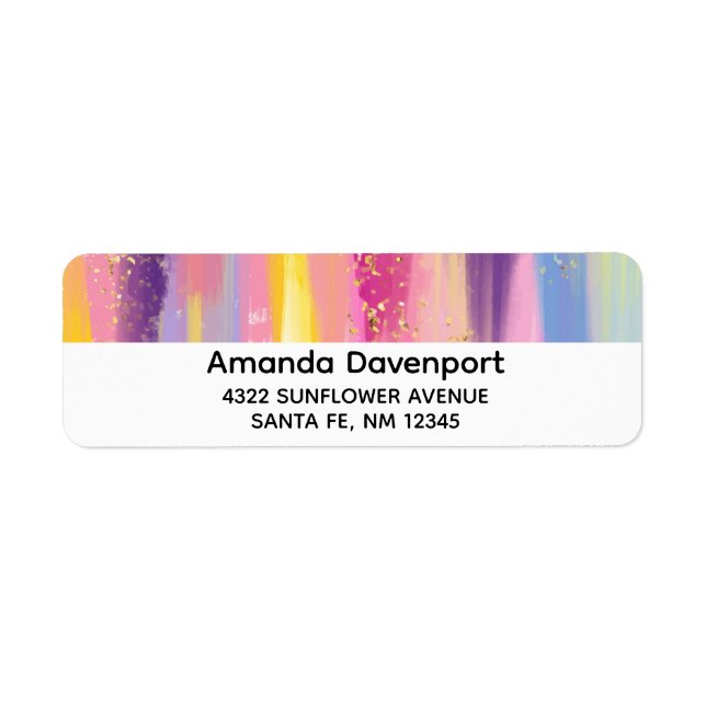 Farbenfrohe Regenbogenstreifen mit Imitaten Gold G (Vorne)