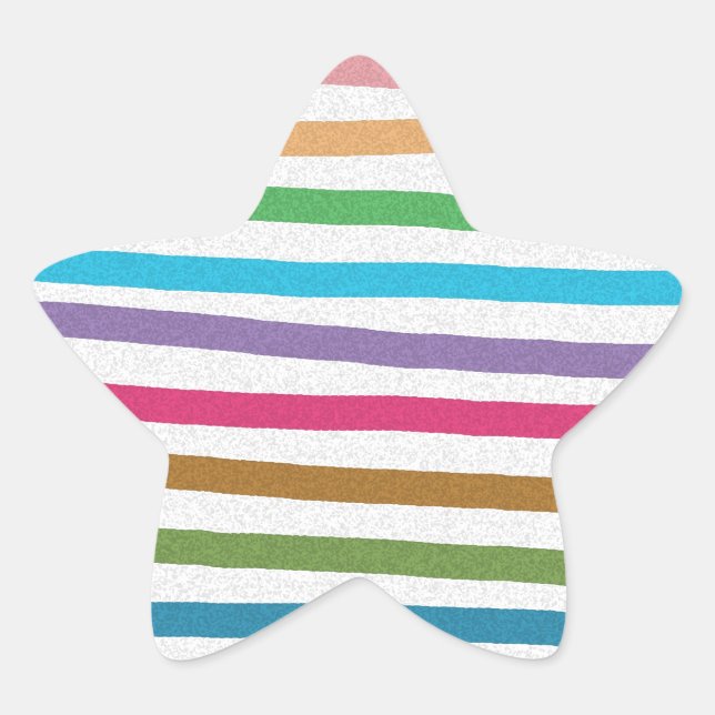 Farbenfrohe Regenbogenstreifen Stern-Aufkleber (Vorderseite)