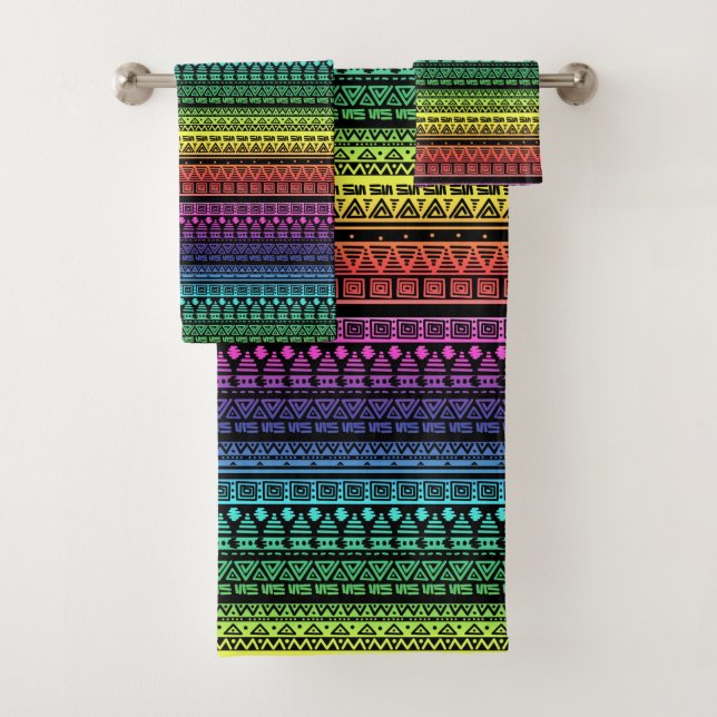 Farbenfrohe Regenbogenverzierung Badhandtuch Set (Insitu)