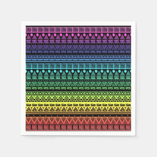 Farbenfrohe Regenbogenverzierung Serviette (Vorderseite)