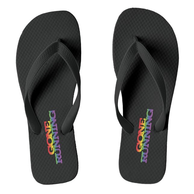 Farbenfrohe Regenbogenwirkung, die Text ausführt Flip Flops (Fußbett)