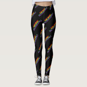 Farbenfrohe Regenbogenwirkung Gone mit Textmuster Leggings