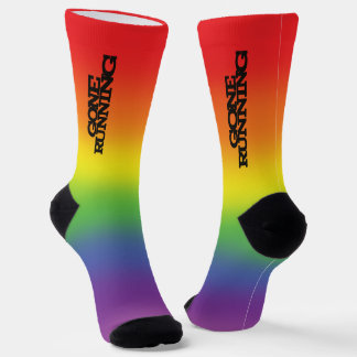 Farbenfrohe Regenbogenwirkung Gone mit Textsocken Socken