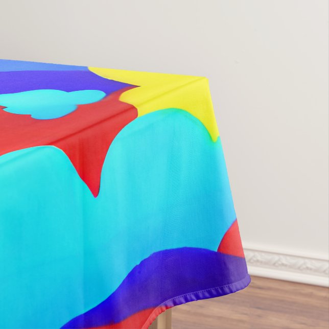 Farbenfrohe Regenbogenwolken Kindermuster Tischdecke (Beispiel)
