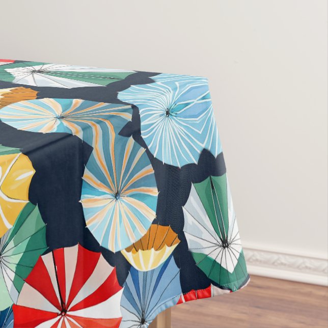Farbenfrohe Regenschirme Tischdecke (Beispiel)