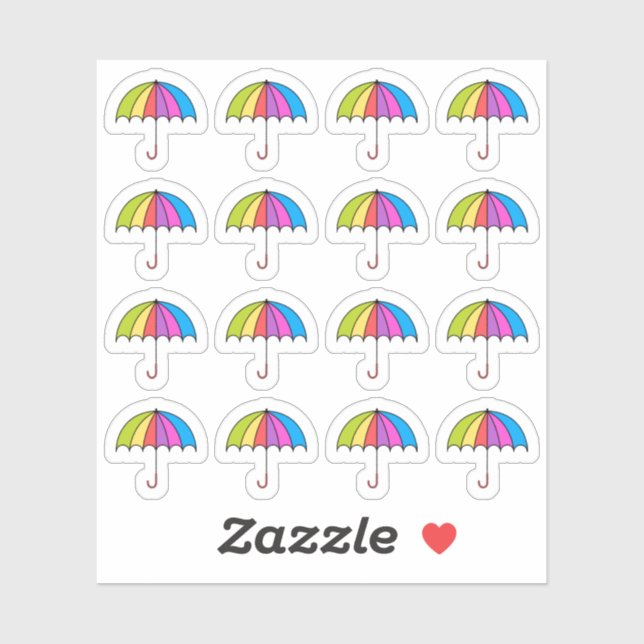 Farbenfrohe Regenschirmspur Dekorationsplaner Aufkleber (Blatt)