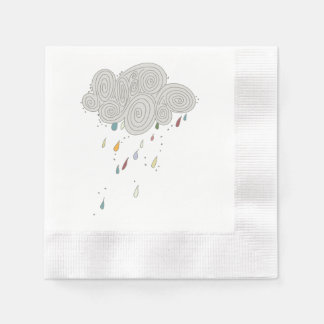 Farbenfrohe Regenwolke Cocktailpapier Napkins Serviette