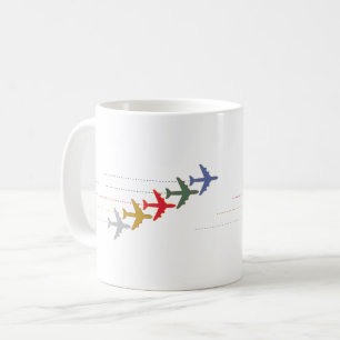 Farbenfrohe Reiseflugzeuge Tasse