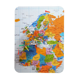 Farbenfrohe Reisekarte Magnet