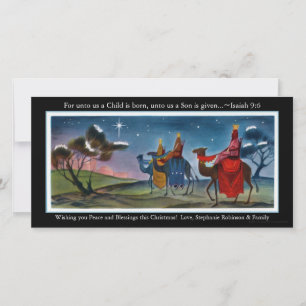 Farbenfrohe Reisende flache Weihnachtsgrußkarte Feiertagskarte