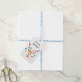 Farbenfrohe Rentiere Geschenkanhänger