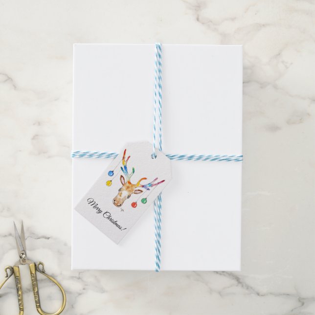 Farbenfrohe Rentiere Geschenkanhänger (Mit Garn)