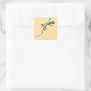 Farbenfrohe Reptilien zum Geburtstag Quadratischer Aufkleber