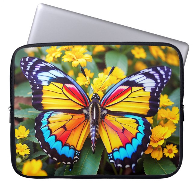 Farbenfrohe Restbutterfly-Illustration Laptopschutzhülle (Vorderseite)