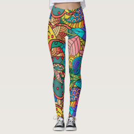 Farbenfrohe Retro 1960er, Psycholdelic Leggings