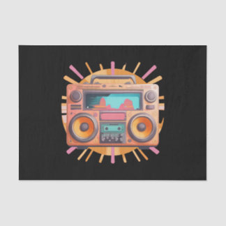 Farbenfrohe Retro-80er-Boombox mit Sonnenaufgang i Seidenpapier
