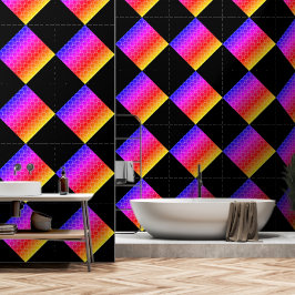 Farbenfrohe Retro 80er Rainbow Dragon Scales Diamo Tapete