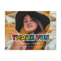 Farbenfrohe Retro 90er Abschluss Danke Foto