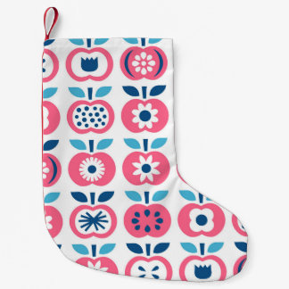 Farbenfrohe Retro Apple Nahtloses Muster Kleiner Weihnachtsstrumpf