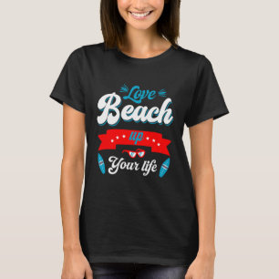Farbenfrohe Retro Beach Sprichwort T - Shirt Art