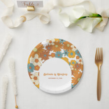 Farbenfrohe Retro-Blume der 60er 70er Jahre