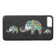 Farbenfrohe Retro-Blume Elefantenfamilie Case-Mate iPhone Hülle (Rückseite (Horizontal))