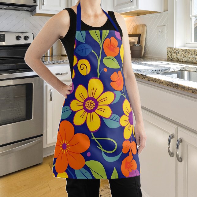 Farbenfrohe Retro-Blume im Dopaminstil Schürze (Colorful Retro Flowers-Dopamine Style Apron)