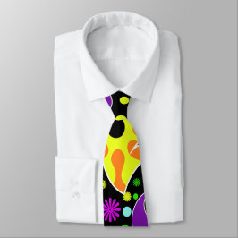 Farbenfrohe Retro-Blume Paisley Psychedelic Neckti Krawatte