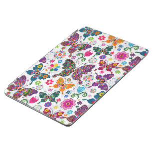 Farbenfrohe Retro-Blume und Schmetterlinge iPad Air Hülle