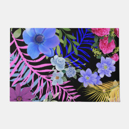 Farbenfrohe Retro-Blumenfutter, Bontanic Folies Fußmatte