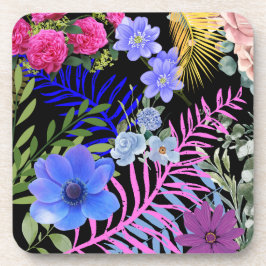 Farbenfrohe Retro-Blumenfutter, Bontanic Folies Getränkeuntersetzer