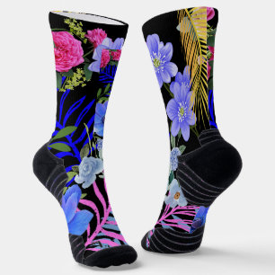 Farbenfrohe Retro-Blumenfutter, Bontanic Folies Socken