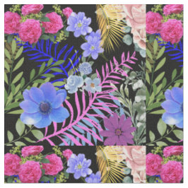 Farbenfrohe Retro-Blumenzange Stoff