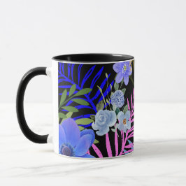 Farbenfrohe Retro-Blumenzange Tasse