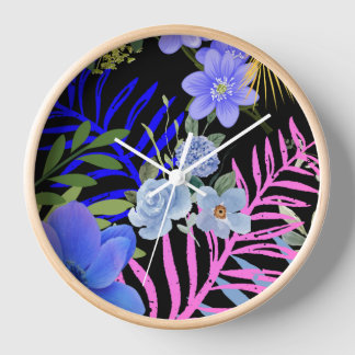 Farbenfrohe Retro-Blumenzange Uhr