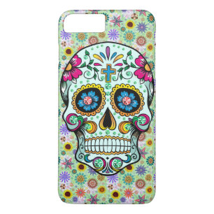 Farbenfrohe Retro Blumenzucker Schädel Case-Mate iPhone Hülle