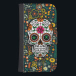 Farbenfrohe Retro Blumenzucker Schädel Geldbeutel Hülle Für Das Samsung Galaxy S4<br><div class="desc">Farbenfrohe Retro-Blumenzucker Schädel.</div>