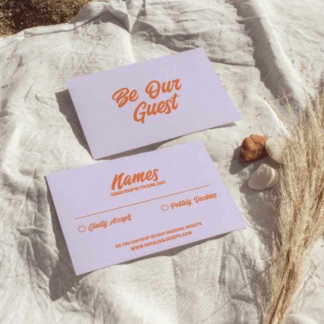 Farbenfrohe Retro Bright Bold Funky Moderne Hochze RSVP Karte (Von Creator hochgeladen)