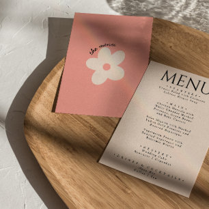Farbenfrohe Retro Bright Funky Moderne Abendessen Menükarte