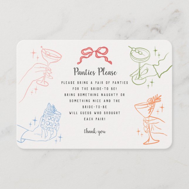 Farbenfrohe Retro Cocktail Bach Party Panoramafens Begleitkarte (Vorderseite)