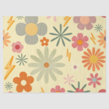 Farbenfrohe Retro Daisy Blume Kunsthandwerk Tissue