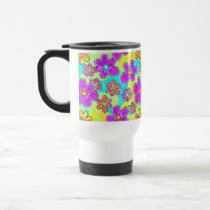 Farbenfrohe Retro Daisy Tasse