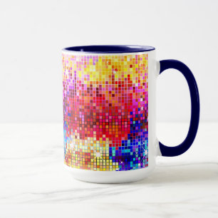 Farbenfrohe Retro Disco Ball Mirrors Muster Tasse