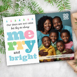 Farbenfrohe Retro Funny Merry und helle große Fami Feiertagskarte