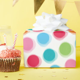 Farbenfrohe Retro Fuzzy Polka Dots Kindergeburt Geschenkpapier