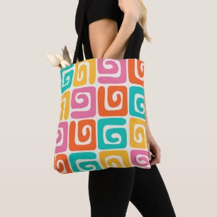 Farbenfrohe Retro-Geometrie-Swirls und kühne Vinta