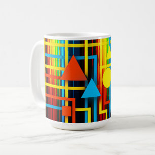 Farbenfrohe Retro-Geometrische Abstraktion Kaffeetasse