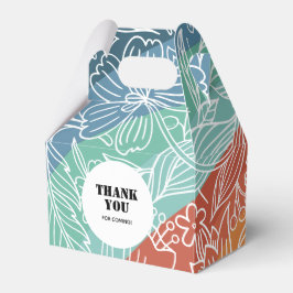 Farbenfrohe Retro Groovy Regenbogen Bloral Geburts Geschenkschachtel