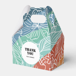 Farbenfrohe Retro Groovy Regenbogen Bloral Geburts Geschenkschachtel